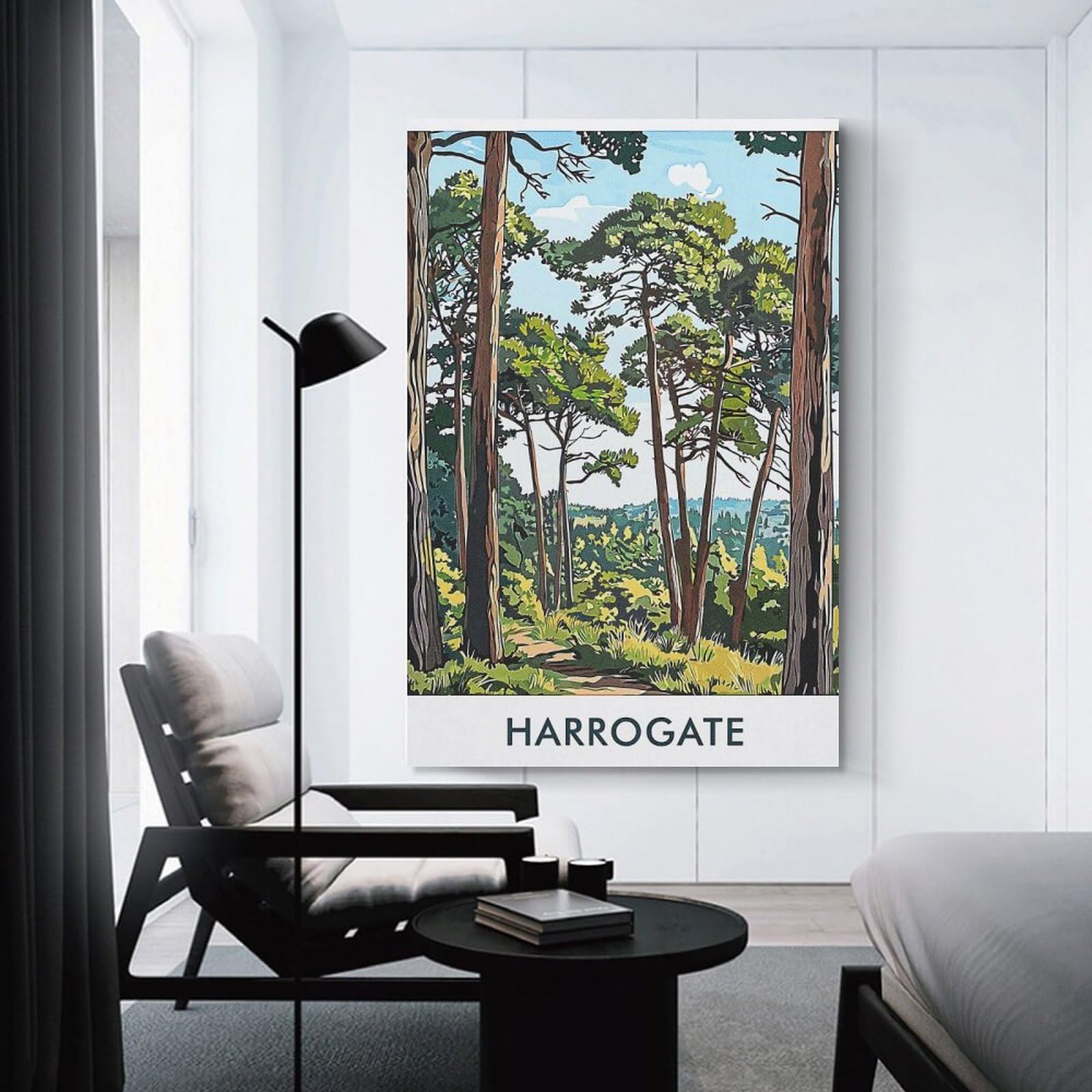 Junmoney Harrogate Forest Path Room Decor Wall Art 24x36inch(60x90cm), for Bedroom Walls, Guest Spaces Or Lounges, An Easy Wall Refresh for Bedrooms