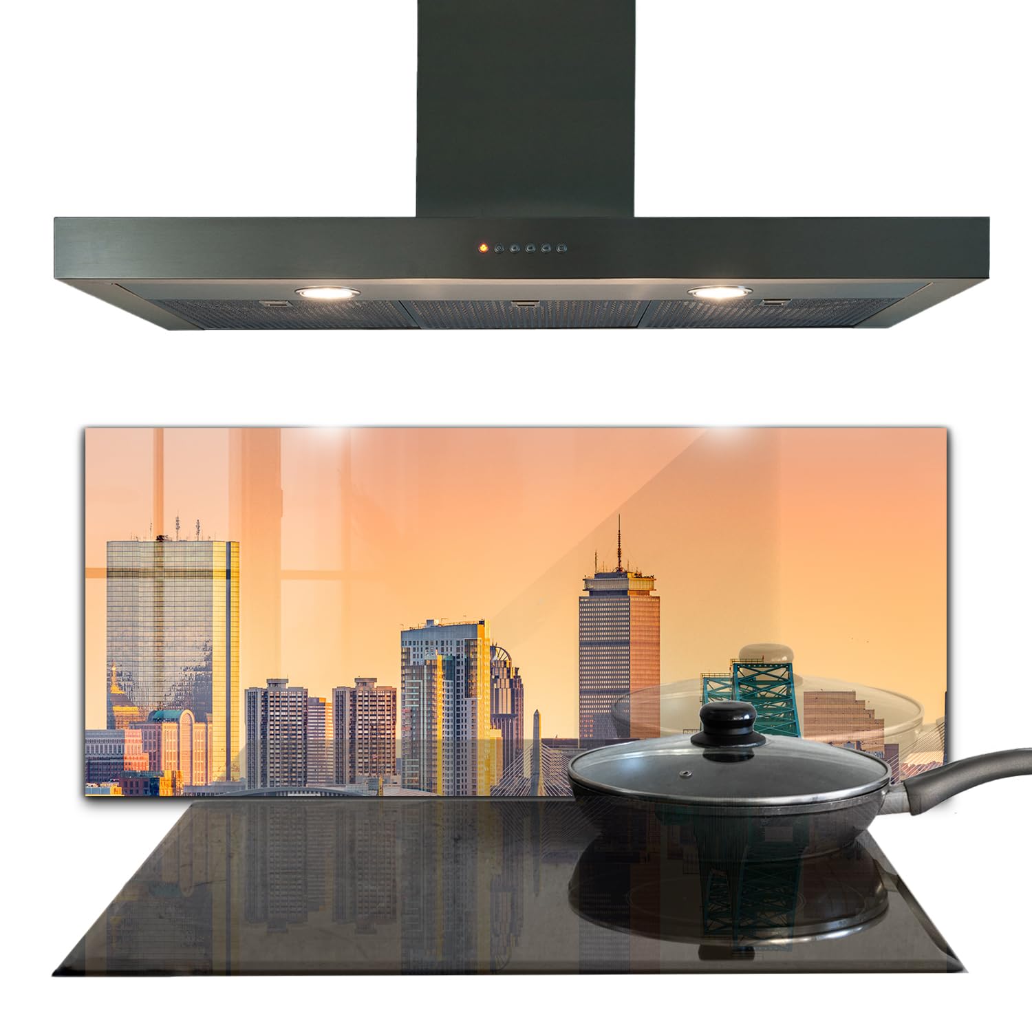 Panneau autocollant verre trempé 125x50 cm protection murale cuisine