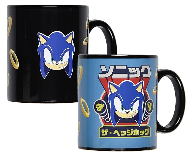JUST FUNKY Sonic The Hedgehog Design Heat Changing 16 OZ Tea Coffee Beverage Mug Cup