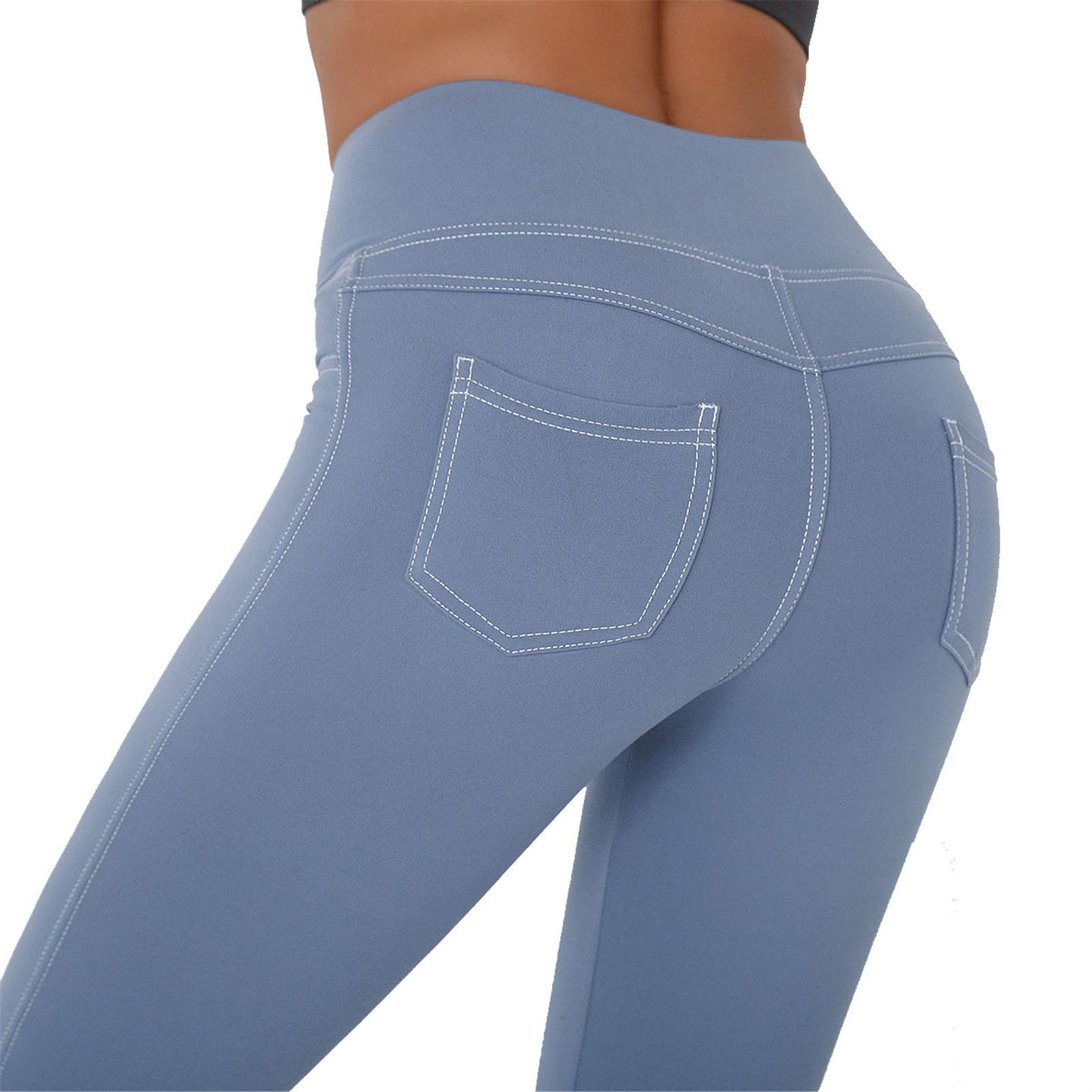 Damskie legginsy do jogi, na fitness, Damska wysoka talia nagi uczucie skinny spodnie do jogi z kieszeniami, panie tyłek windy Legginsy treningowe Tryby fitness Spodnie rozciągliwe sportowe legginsy d