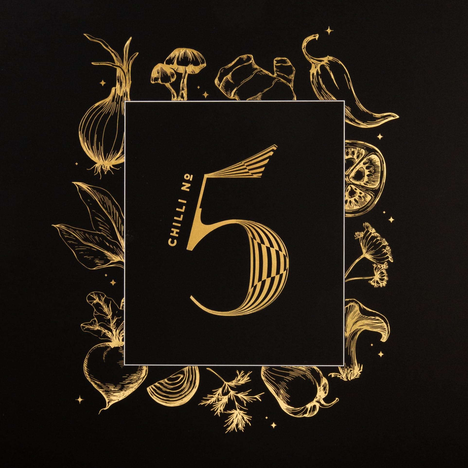 Chilli No. 5 | Calendario de Adviento, selección de productos gourmet de chile n.º 5 en elegante caja de regalo temática navideña, selección de salsa picante, caja de regalo de chile