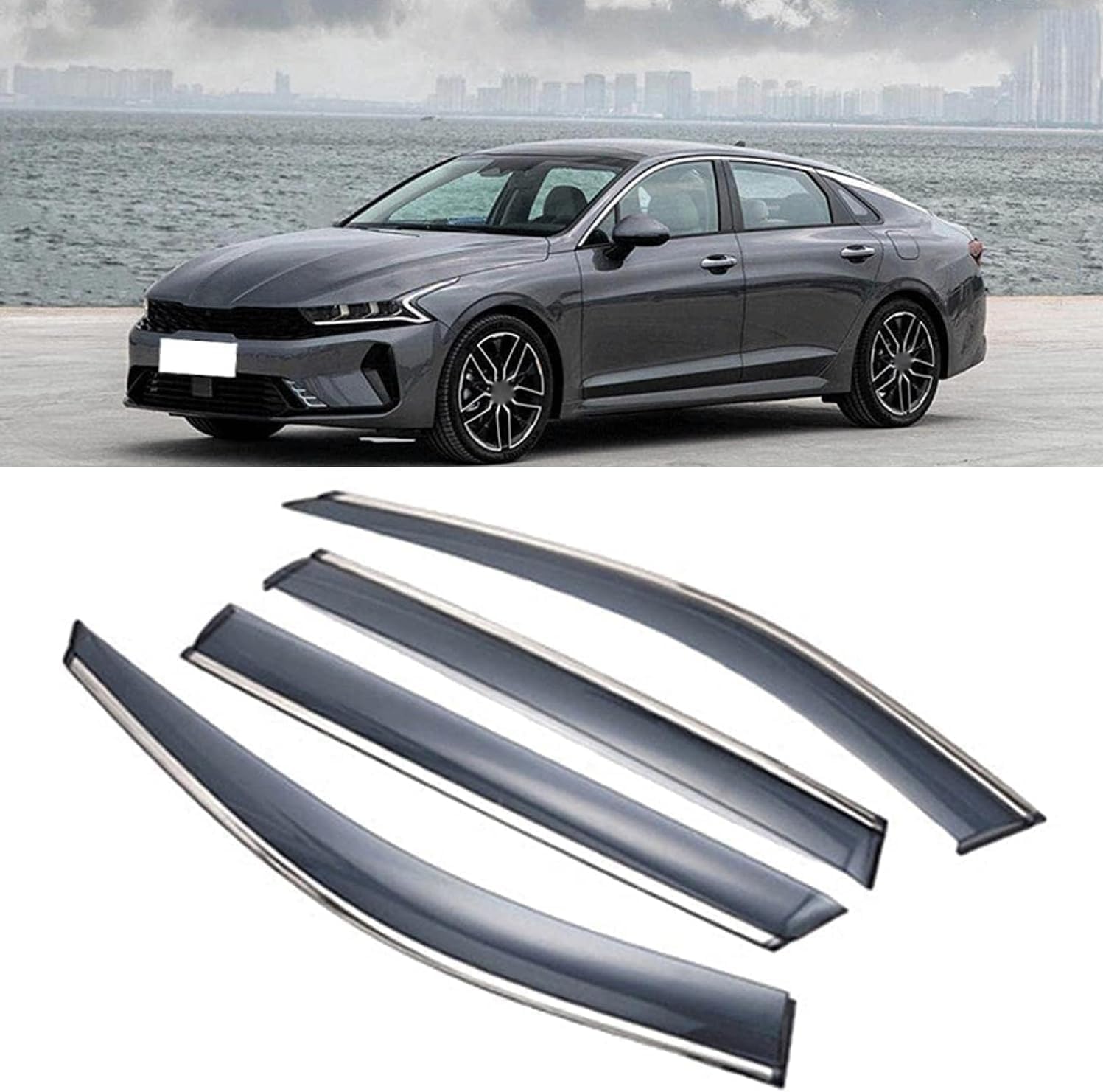 PANXUC Car Wind Deflectors for Kia K5 2016-2020, Side Window Wind Rain Deflector Window Visor Sun Rain Guard Smoke Guards
