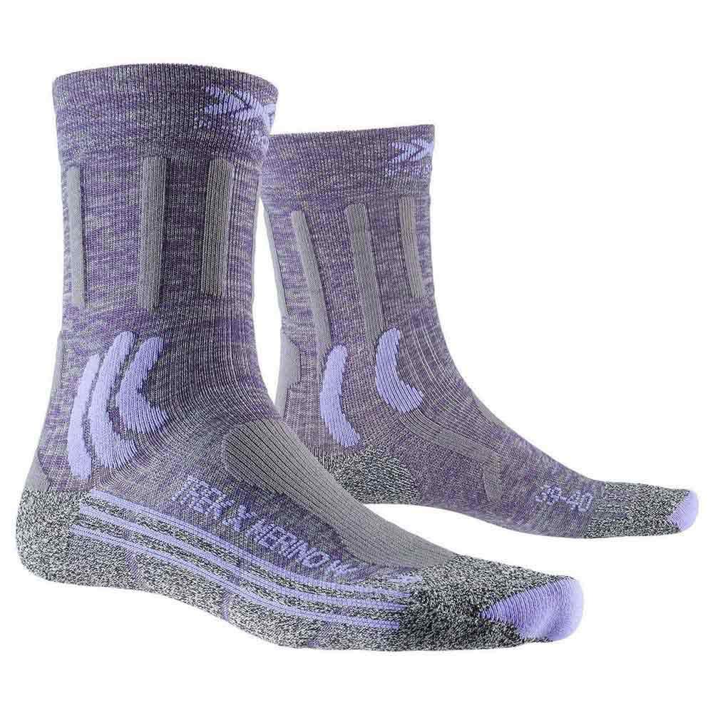 X-Socks Trek Silver Socks, Unisex – Adulto, Crimson Red/Dolomite Grey, 35-38