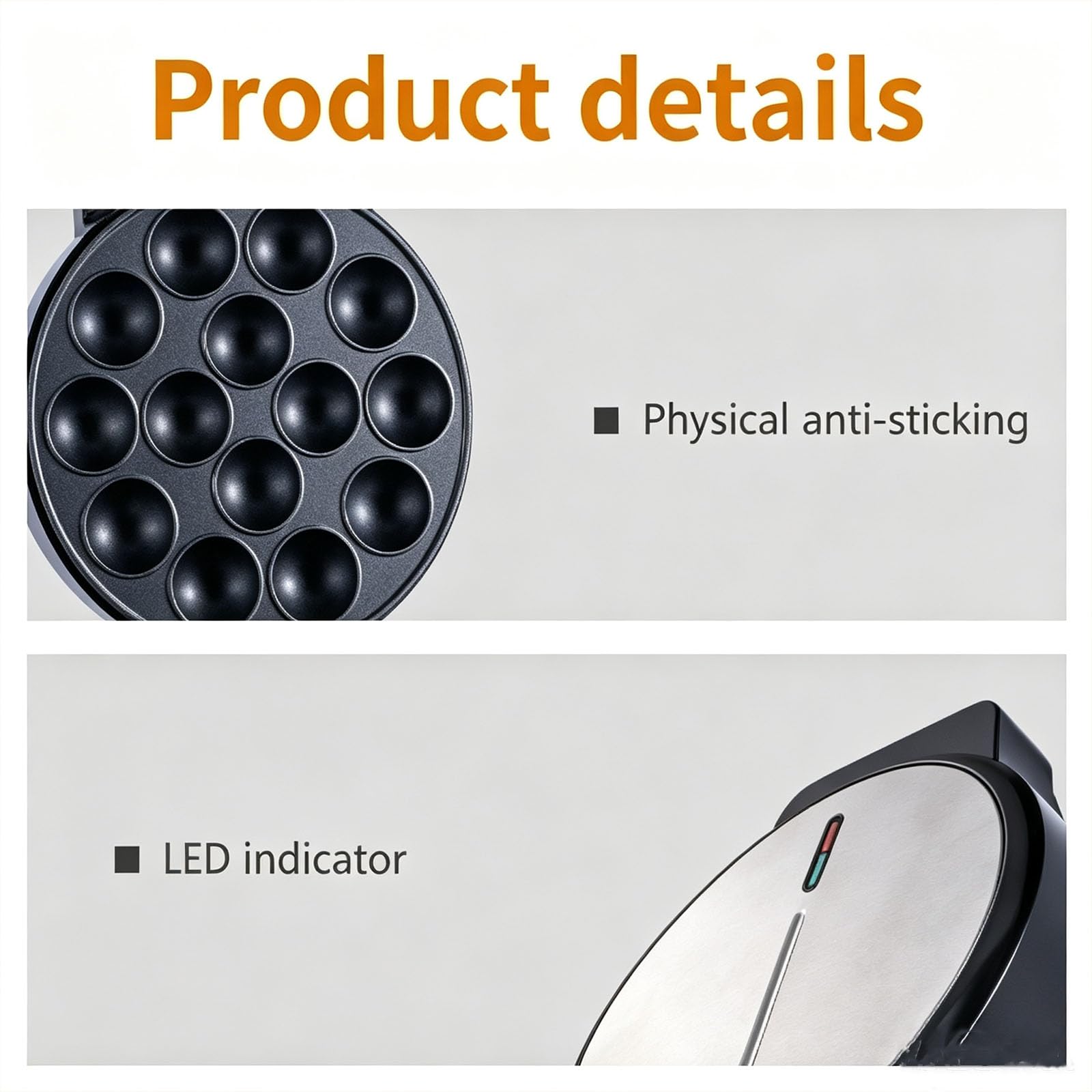 Macchina Elettrica per Cupcake da 750 W, con 14 Fori E Rivestimento Antiaderente, Riscaldamento su Entrambi I Lati, Compatta E Portatile, Ideale per Torte di Compleanno, Snack E Dessert.