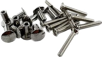 Harris Hardware 90206 Chrome Plated Steel Tamperproof One Way Fastener Set for Latch for 7/8 in. Doors, 10 Sets