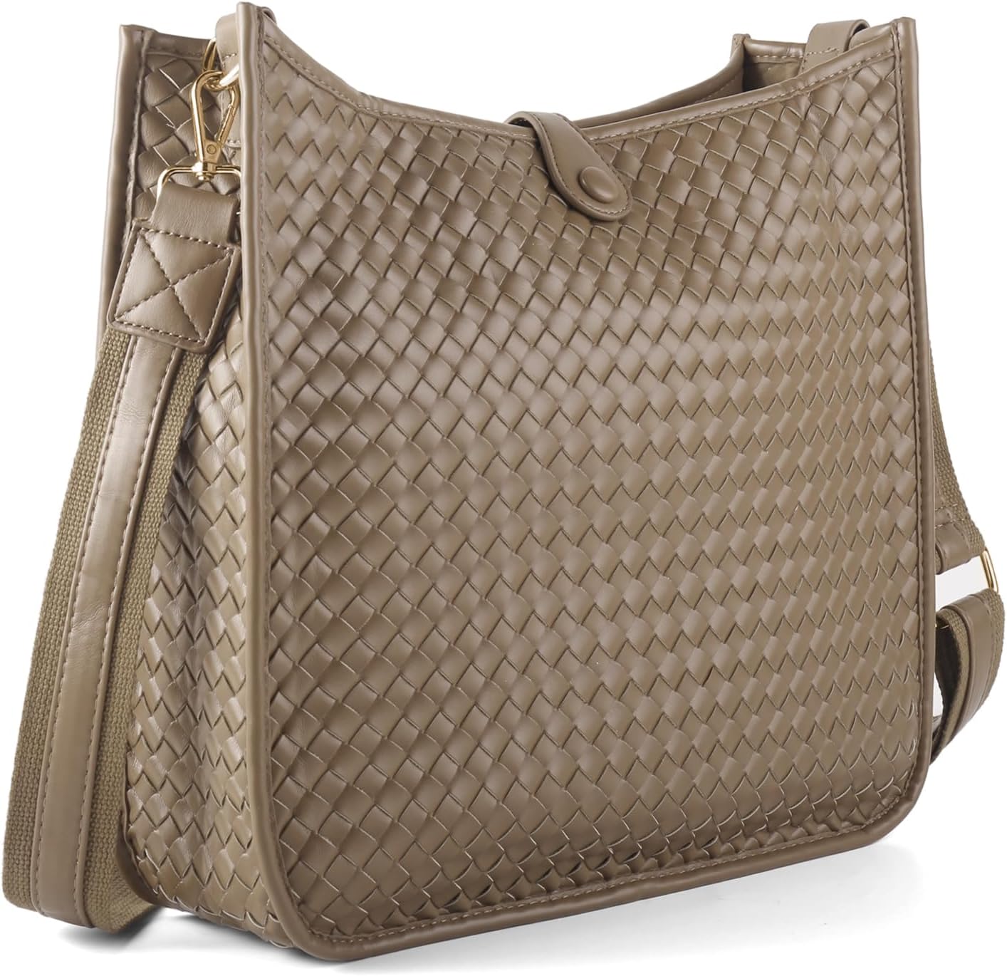 Women's Woven Crossbody Bag Large - Capacity PU Leather Shoulder Bag Casual Tote Purse with Adjustable Strap