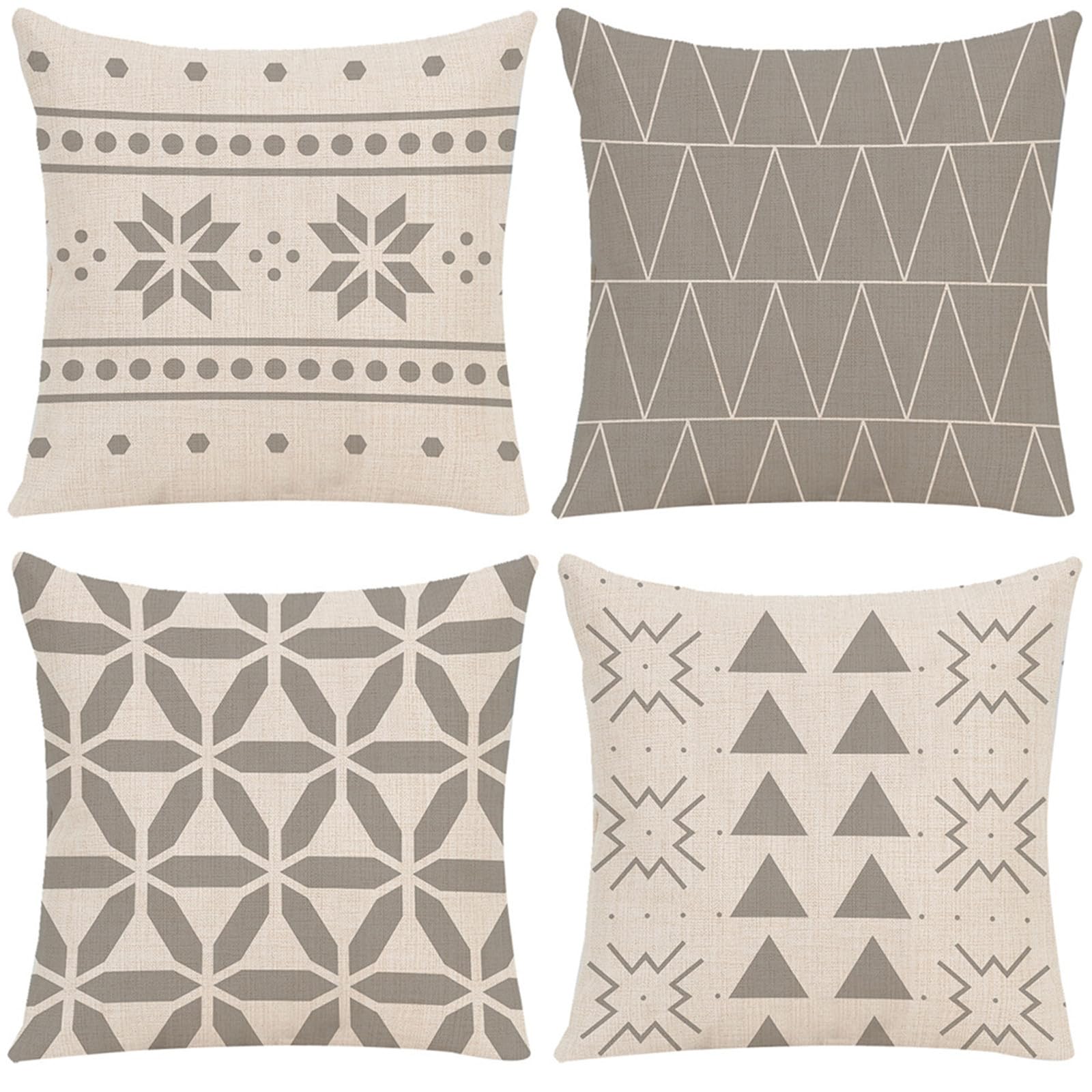 Housse coussin 70x70 gris lot de 4 pour protéger canapé et chaises