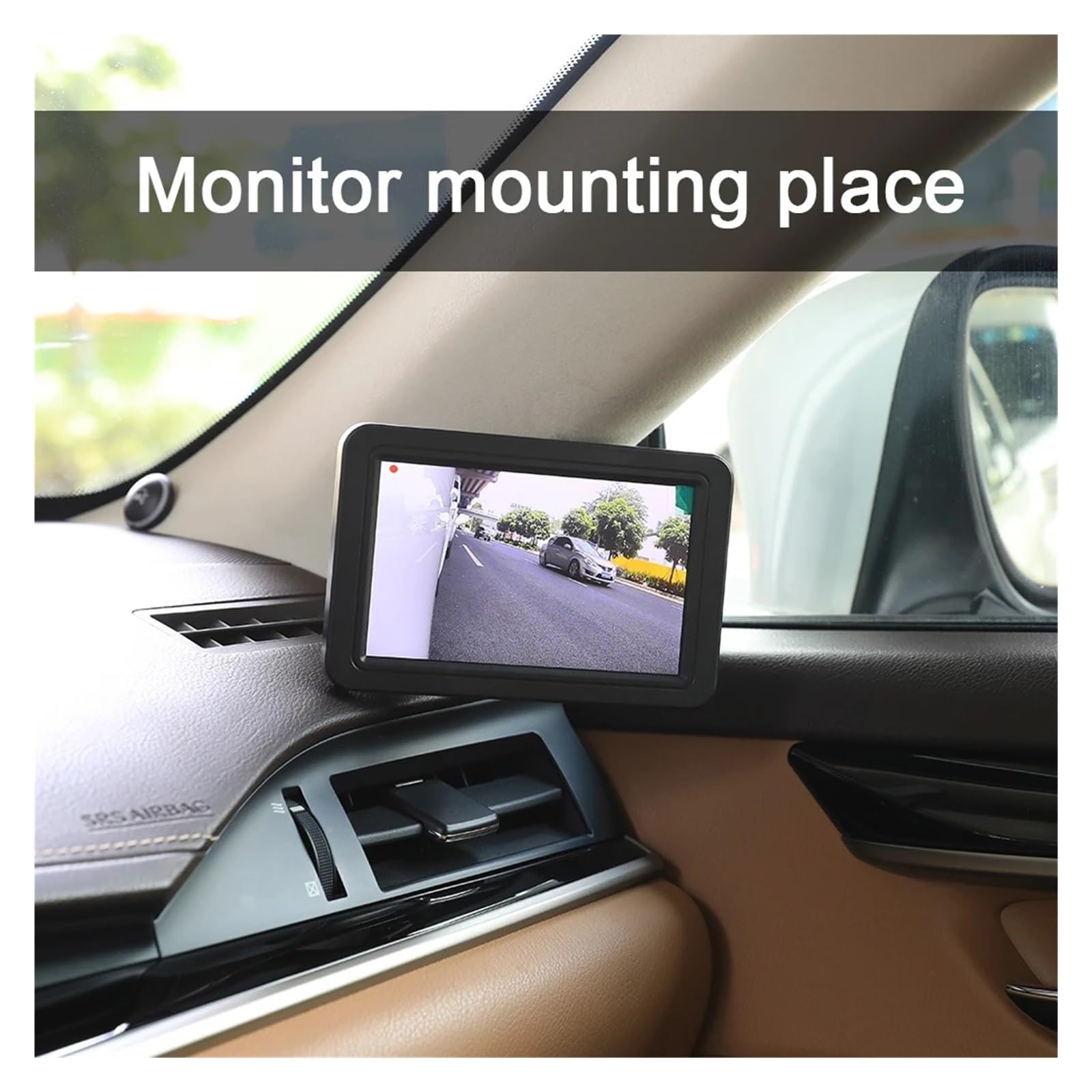 Samochodowa kamera cofania Wewnętrzny podwójny obiektyw 15 cm widok z boku DVR lustro cyfrowy wyświetlacz monitor martwego pola kamera z przyciskiem CH1/CH2 kamera samochodowa (prawa strona biała