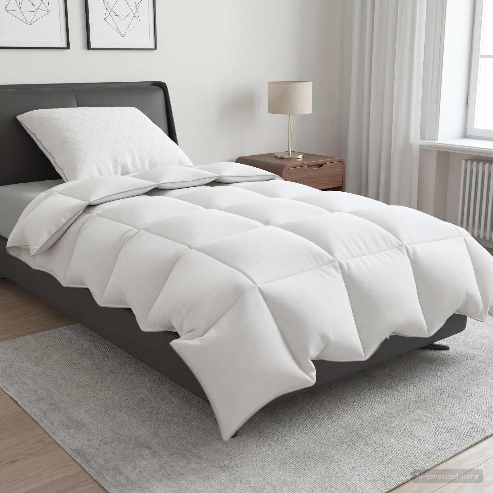 Bettwäsche-Set, 2-teilig, 155 x 200 cm, Gänsedaunen, 90 % Bezug, 100