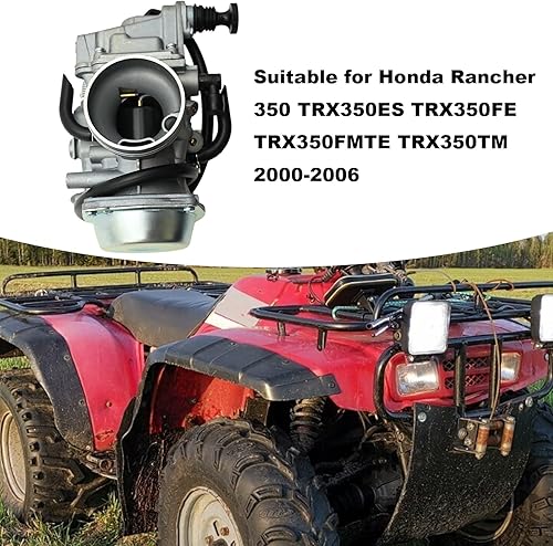 Miniatura 5 de Repuesto de carburador para Honda Rancher 350 400 TRX350 TRX400 Fourtrax 300 350 Sportrax 250 300 400 Carb con válvula de gasolina