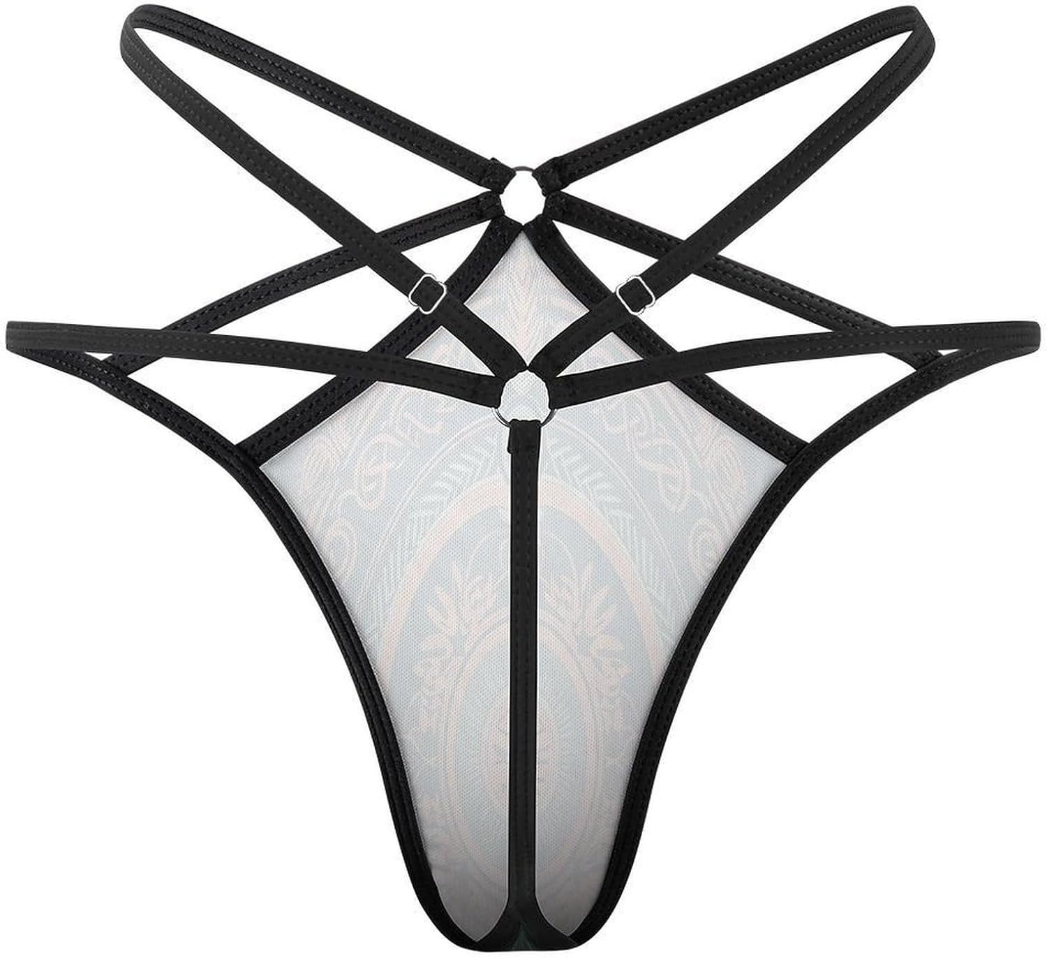 Women's Sexy G-String Thong Panties, Sheer Mesh T-back Underpants | Tribal Totem Breathable Stretchy Low Rise Underwear, Comfort Soft No Show Panties for Date Night, 3X-Large