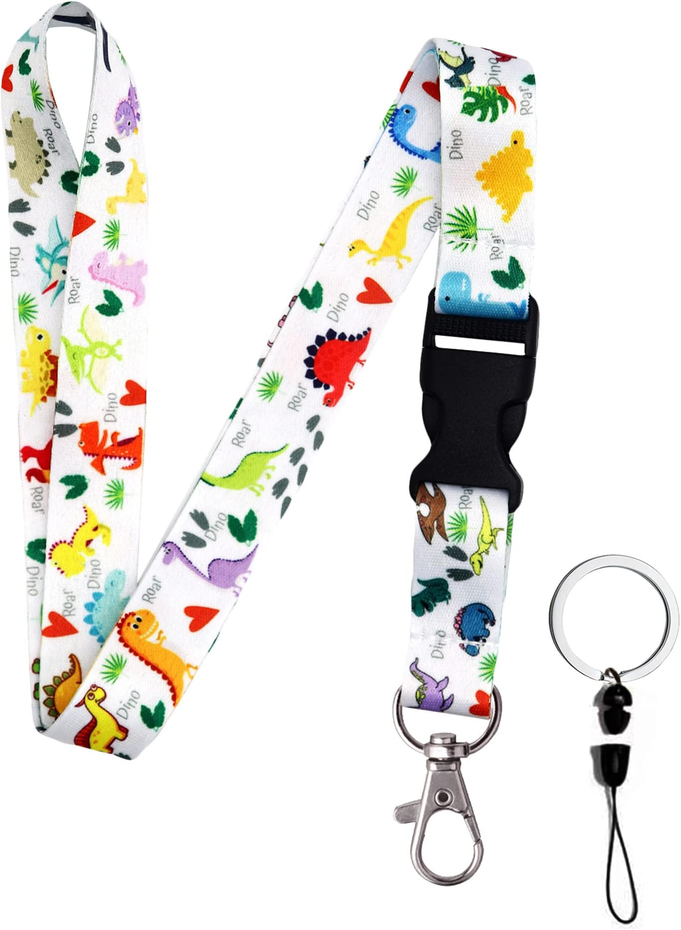 Lanyard for Keys,Keychain Lanyard Premium Soft Silky Wide Strapped Beautifully Printed ID Teacher Lanyard (Dino)