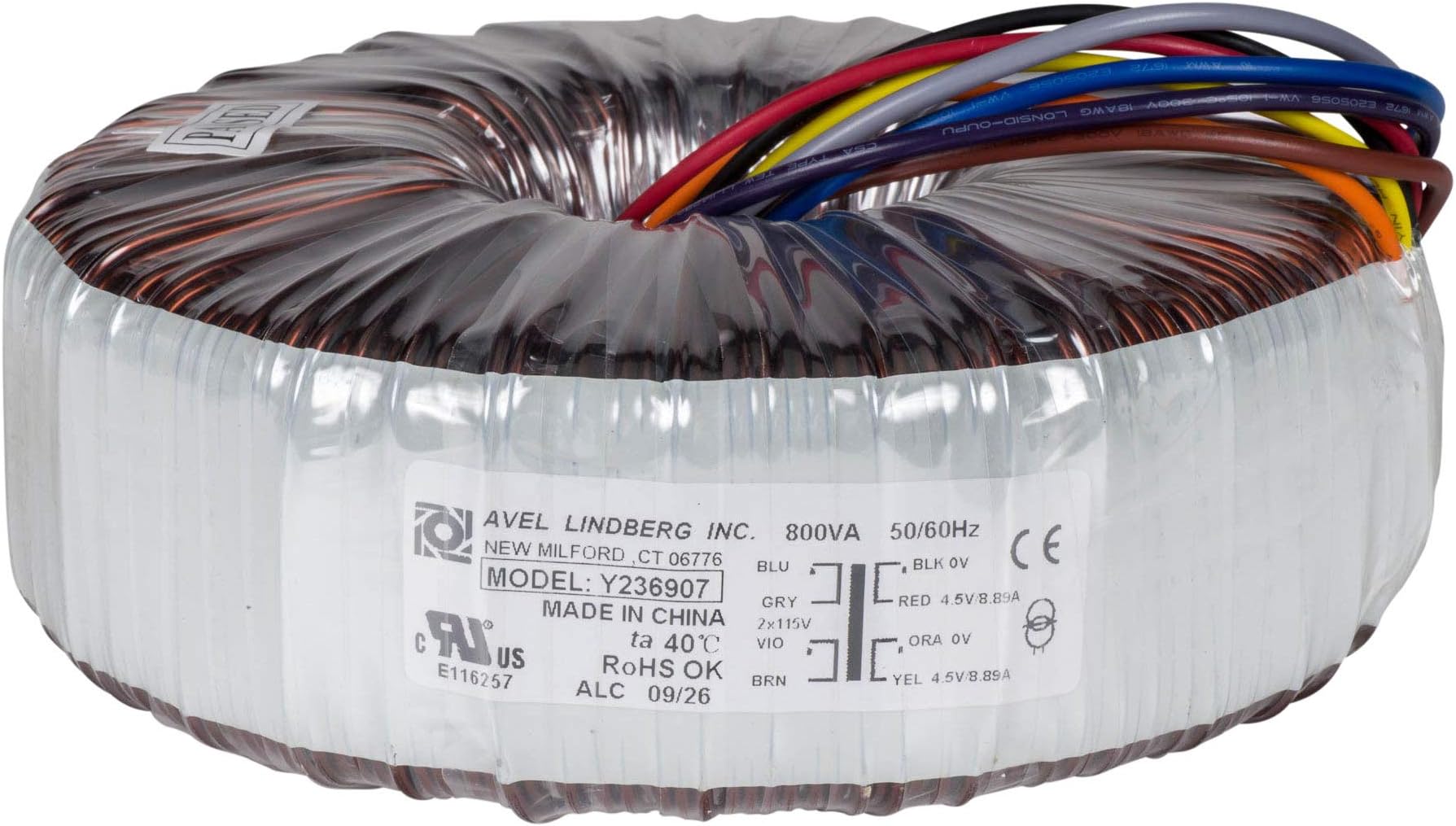 Y236907 800VA 45V+45V Toroidal Transformer