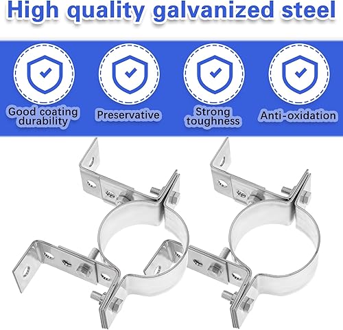 Miniatura 4 de 2 Pack 3 Inch Pipe Chimney Adjustable Wall Strap Pipe Bracket Clamp Pipe Strap