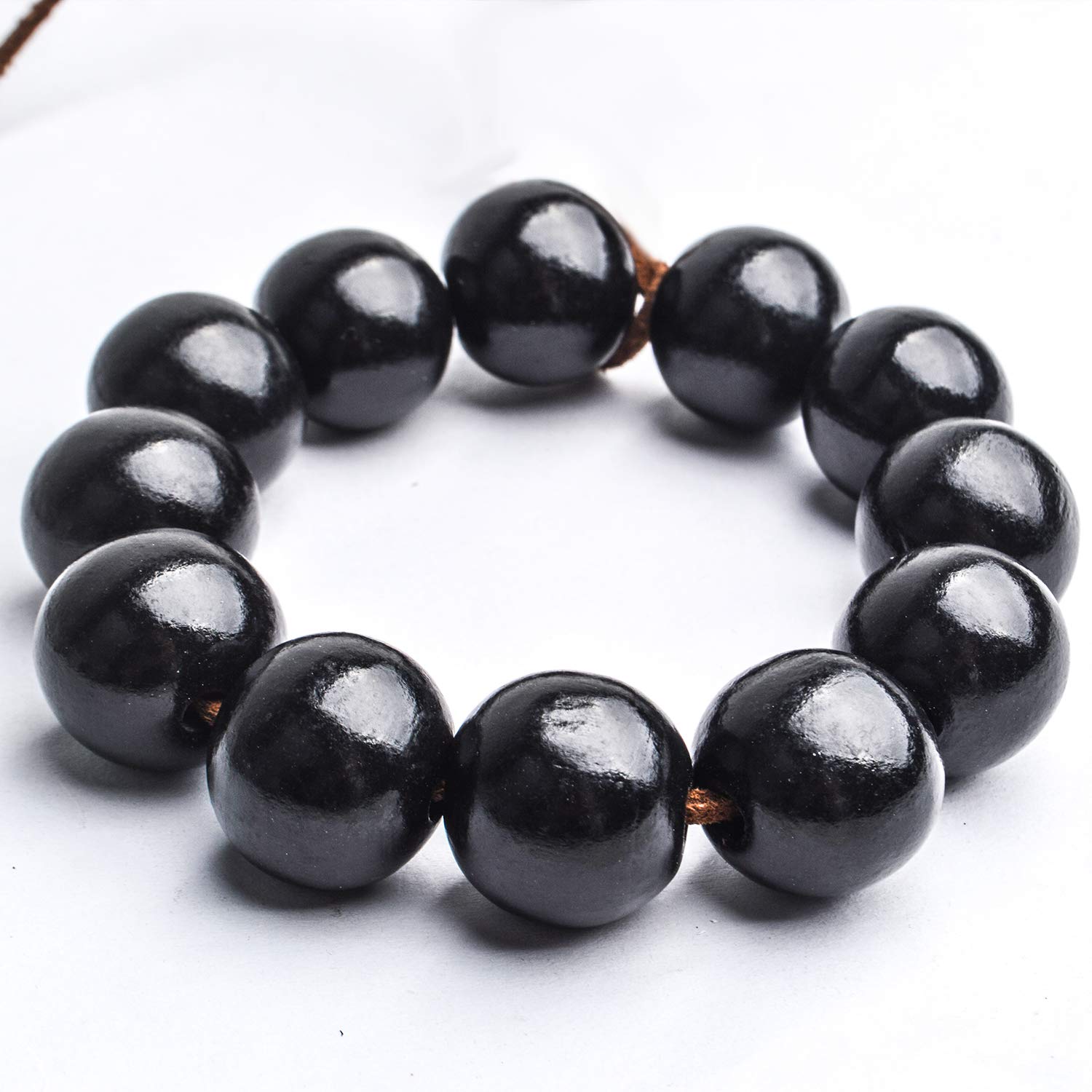 100 Stück Runde Holzperlen, 20 Mm, Weiß & Schwarz – Mit 4,5 Mm Loch Für Schmuck & DIY