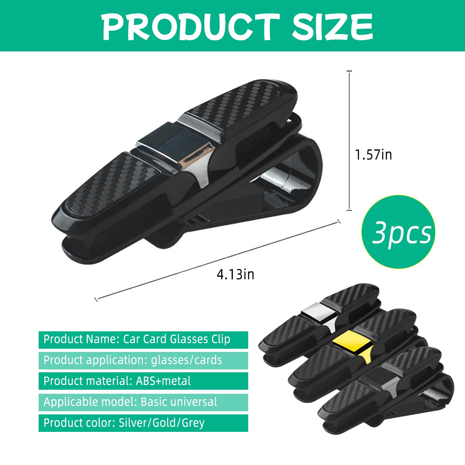 Porta Occhiali Da Sole Per Auto - Set Da 3 Clip Universali Per Visiera - Foto 14