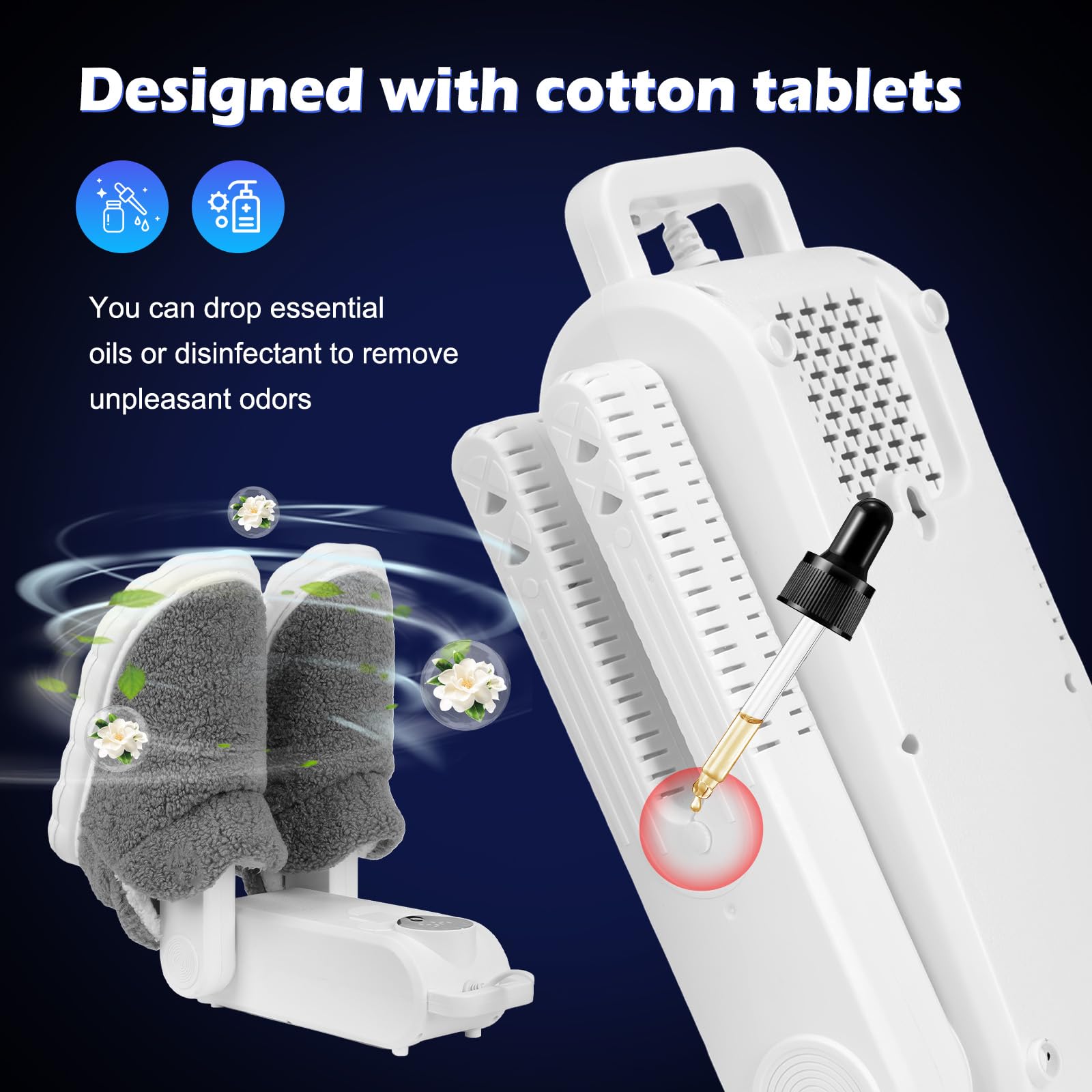 Secador de Zapatos Eléctrico, Secador y Refrescador de Zapatos, Secador de Botas de Esquí con 5 Temporizador, 180° Ajustable Tendederos, Shoe Dryer para Zapatos, Calcetines, Guantes