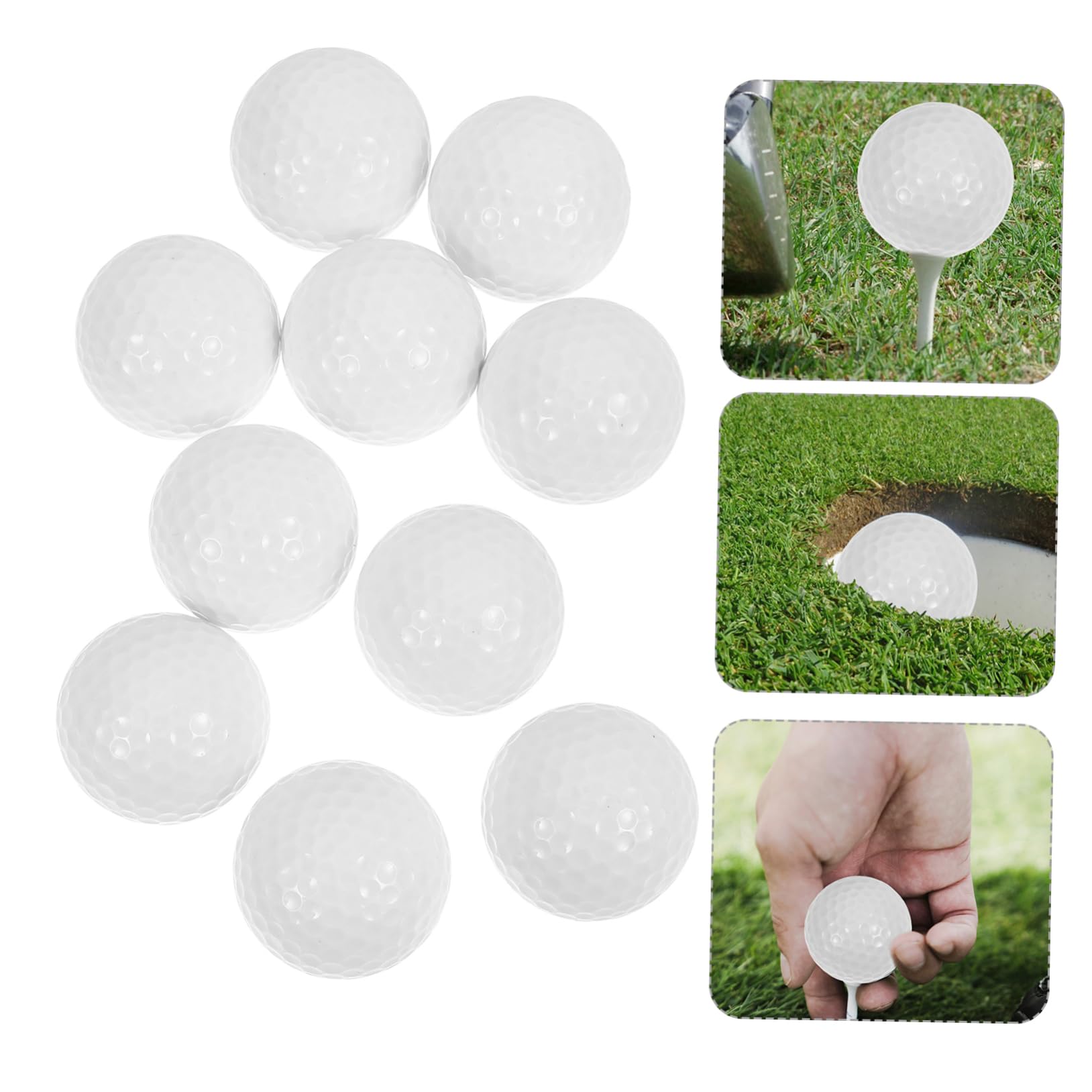 10 Piezas Bolas de Golf de Práctica Interiores de Entrenamiento Ligeras y Duraderas Accesorio para Putting y Control Color para Fácil Visibilidad