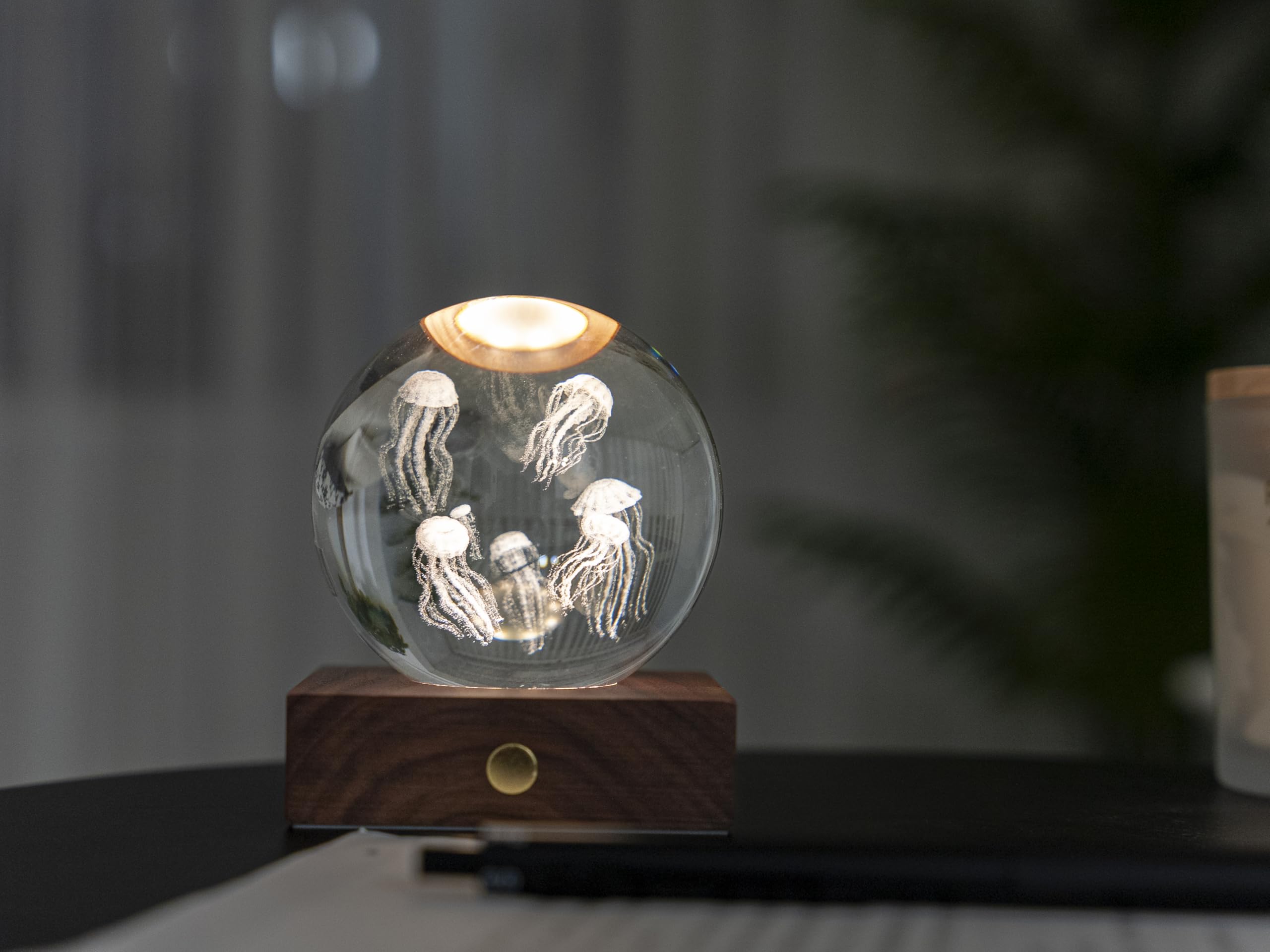 Gingko Design Amber Crystal Light - Jellyfish, Moon-gray - Image 4