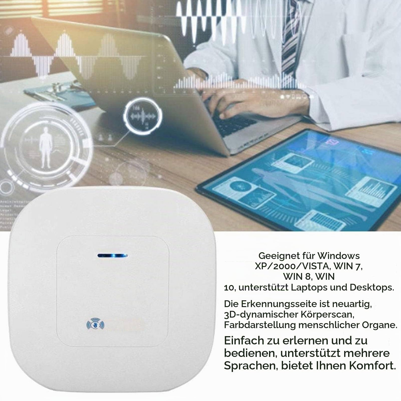 Quantum Resonance Magnetic Analyzer For Health Testing, Professional Portable Body Health Analyzer Quantum Detector with Carry Bag, Multilingual Supportive Full Body Health Scanner, 52 Reports,B