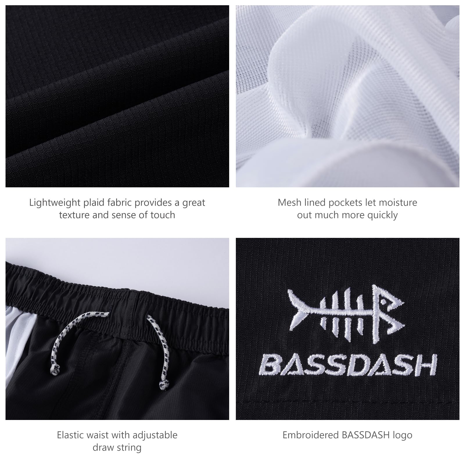 Bassdash Short de Sport pour Homme UPF 50+ Short de Jogging Court Short Running Shorts de Bain Homme Le Fitness, l'extérieur, l'été