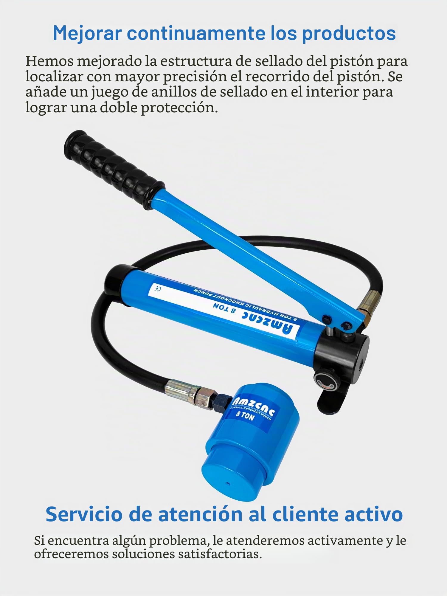 AMZCNC Juego de perforadores hidráulicos Knockout 10t, bomba de mano de acero, herramienta de perforación con 6 troqueles de 16 mm, 20 mm, 26,2 mm, 32,6 mm, 39 mm, 51 mm, perforadora hidráulica