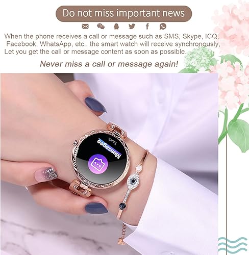 Miniatura 4 de Thafikzi Reloj inteligente para mujer, compatible con iPhone, Samsung, Android, iOS, teléfono inteligente, pulsera con ciclo menstrual femenino,