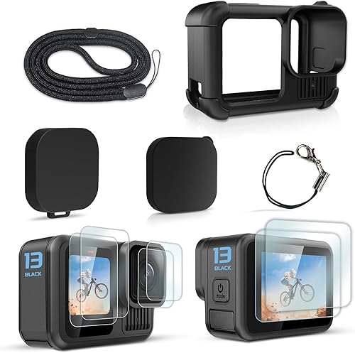 FiTSTILL Kit de accesorios de protección para GoPro Hero 12/11/10/9 Negro - Material ABS+PC, carga directa, fácil instalación, garantía de 30 días
