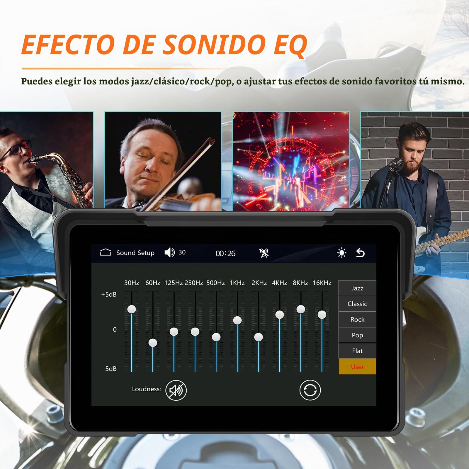 SIXWIN Pantalla Carplay Moto con inalámbrico Carplay Android Auto, 7 Pulgadas con IPx7 Impermeable Táctil Pantalla, Bluetooth, Navegación GPS, Siri y Asistente de G00gle