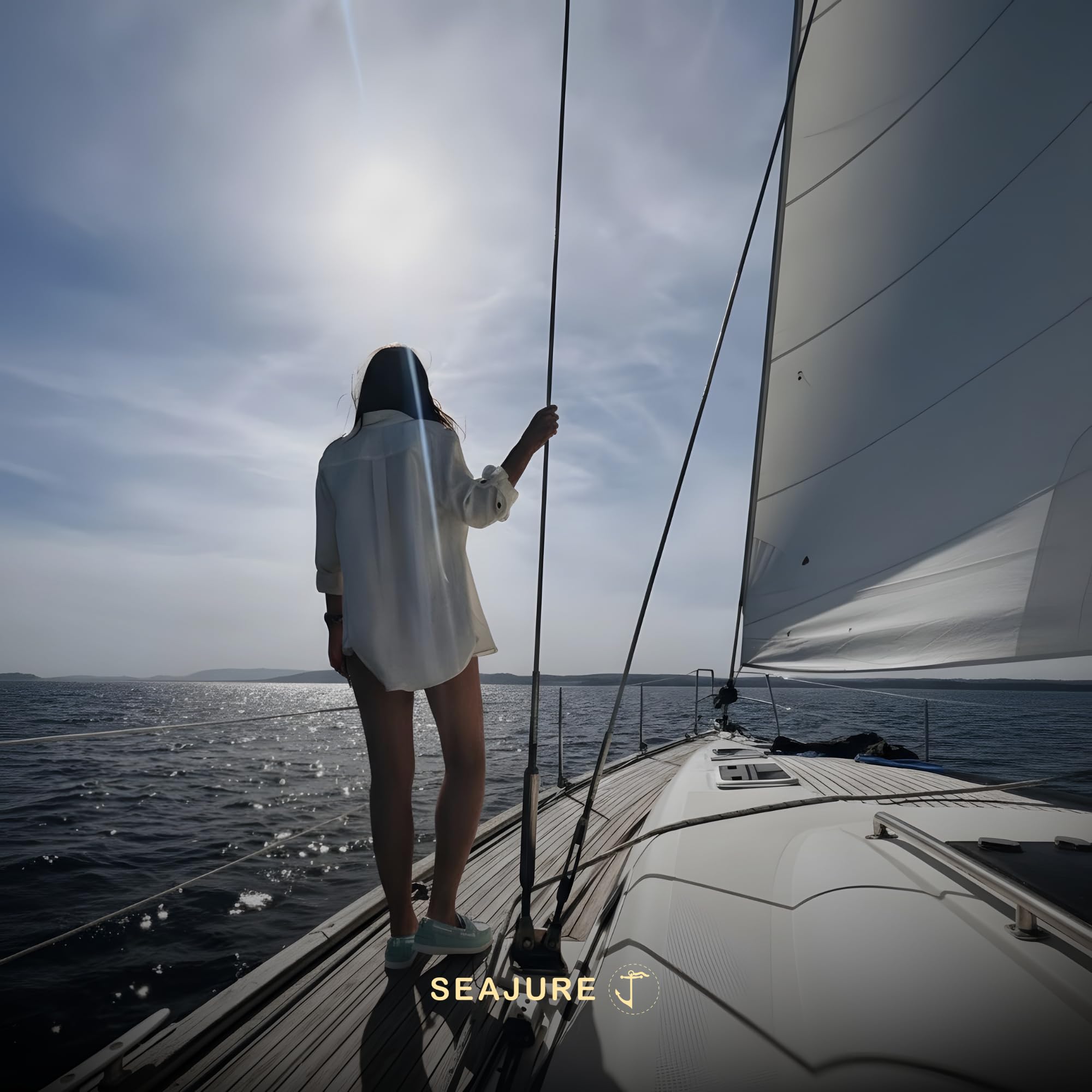Seajure Nacpan Damen Bootsschuhe Boat Shoes aus Nubukleder in Hellblau, Mokassins Damen im eleganten Nautik Look, Bequeme Lederschuhe für Sommer, Handgefertigt mit Rutschfester Sohle
