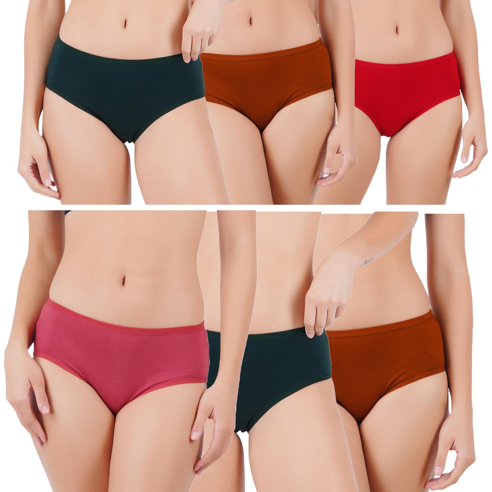 Womens Cotton Panties 6 Pc Combo-image-3