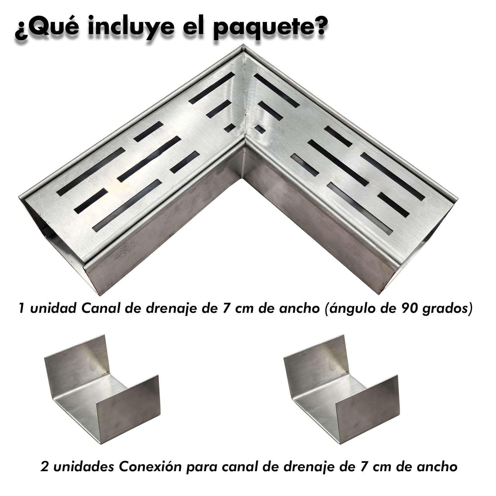 Accesorio de Esquina de 90° para Canal de Canaleta de Terraza de 7 cm de Ancho