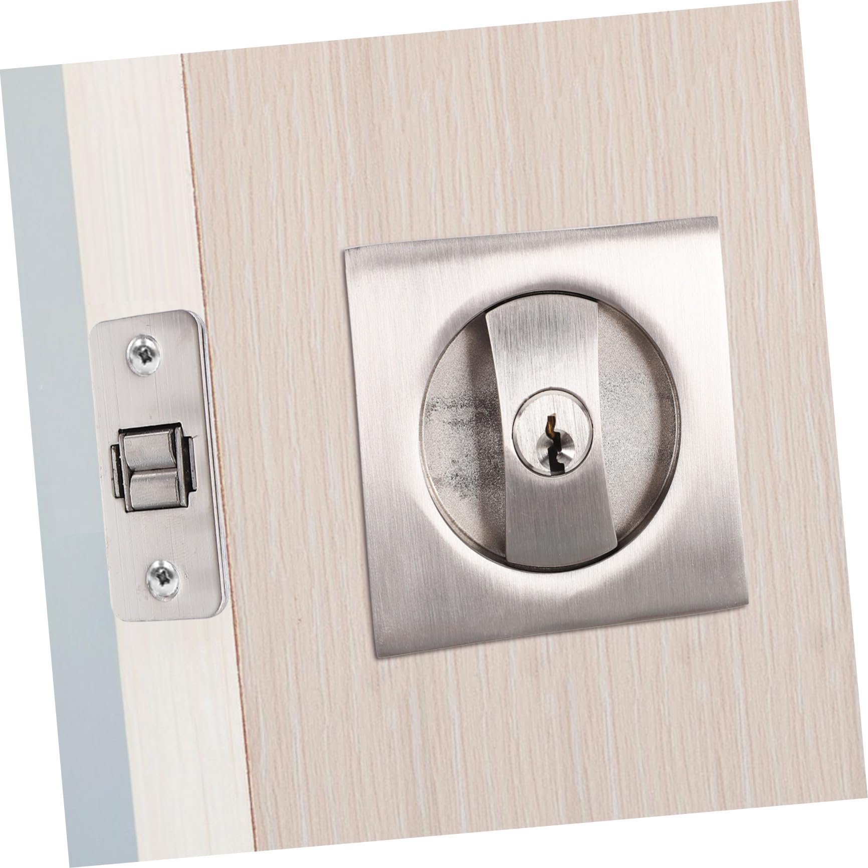 HOMSFOU Cerradura Aleación de Zinc Invisible para Puerta Corredera con Llave Resistente Corrosión y Humedad, para Oficinas y Dormitorios