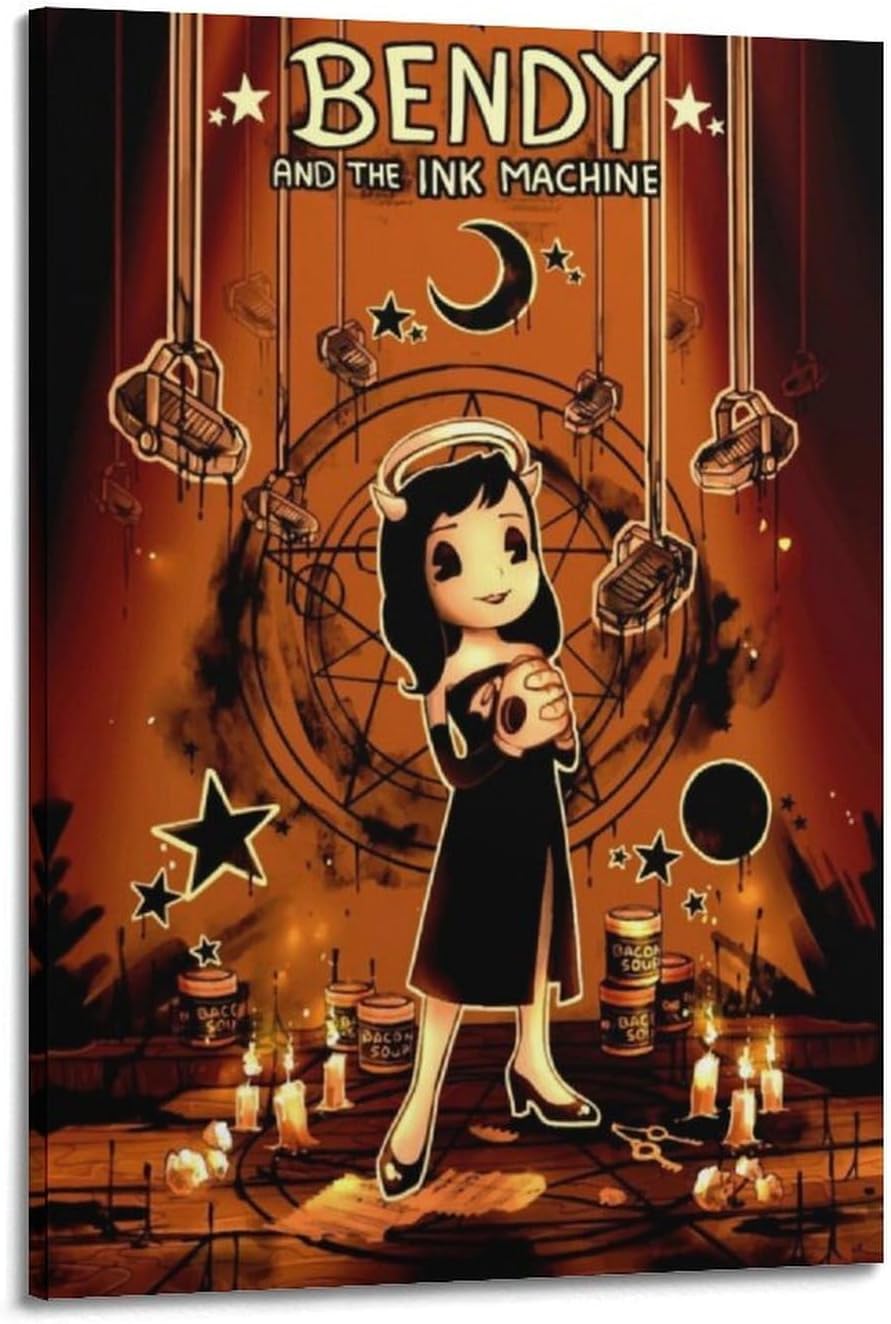 Bendy And The Ink Machine Game Poster Poster Decorative Painting Canvas Wall Posters And Art Picture Print Modern Family Bedroom Decor Posters 08x12inch(20x30cm)
