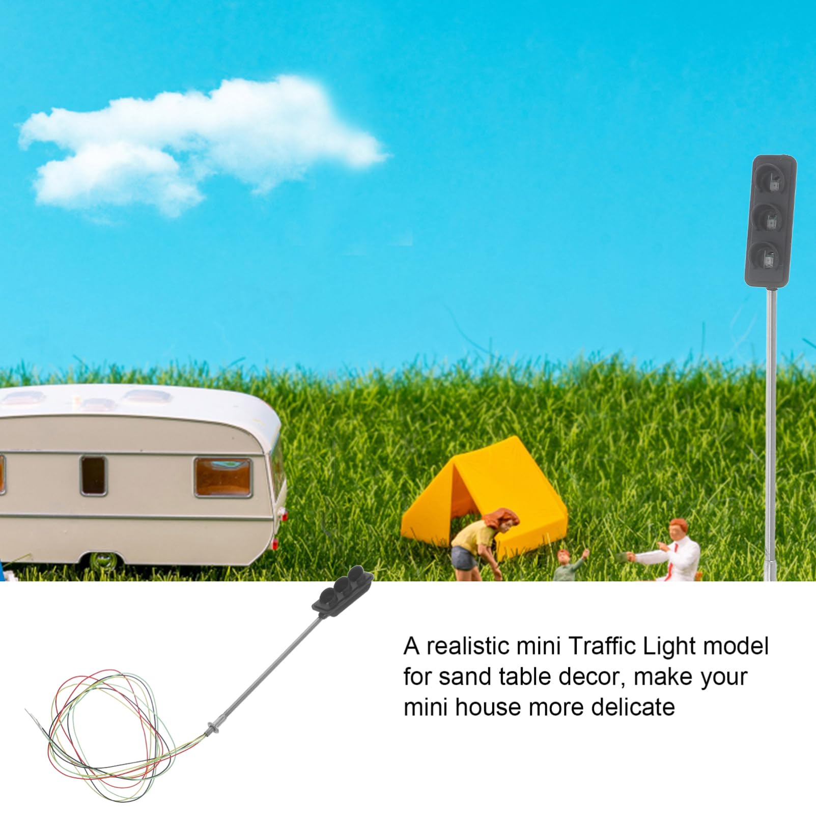 KOMBIUDA Table Railroad Traffic Light Model DIY Simulated Signal Light Mini House Supply Realistic Scene Decor