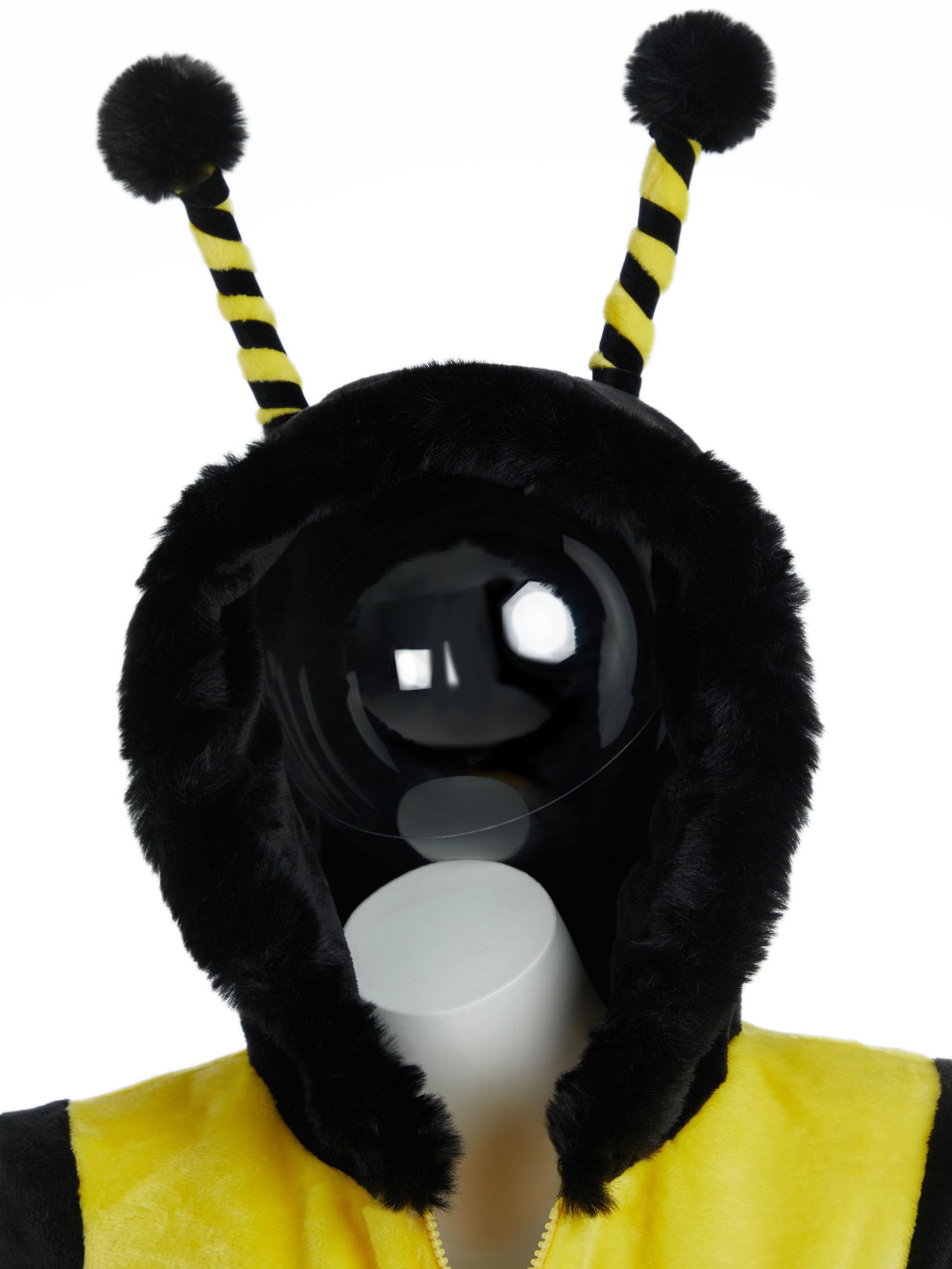 Mobbunny Bee Costume for Women Cosplay Costume Fluffy Romper Fuzzy Onesie Pajama Jumpsuit Halloween Party Costume: Yellow Medium