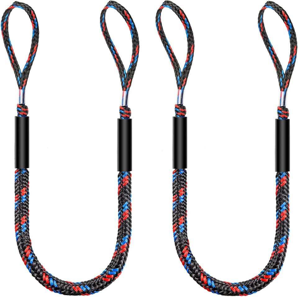Botepon Boat Bungee Dock Lines, Boating Gifts for Men, Boat Accessories, Pontoon Accessories, Mooring Lines for Bass Boat, 4 Feet