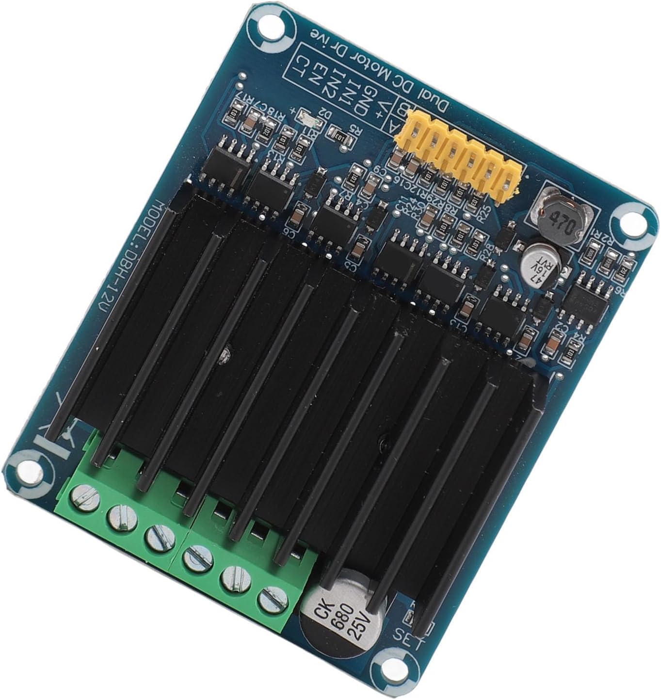 Motor Driver Module, Dual Channel H Bridge PWM Speed Control DC Motor Drive Board, Reversible Control with Large Capacity Filter Capacitor