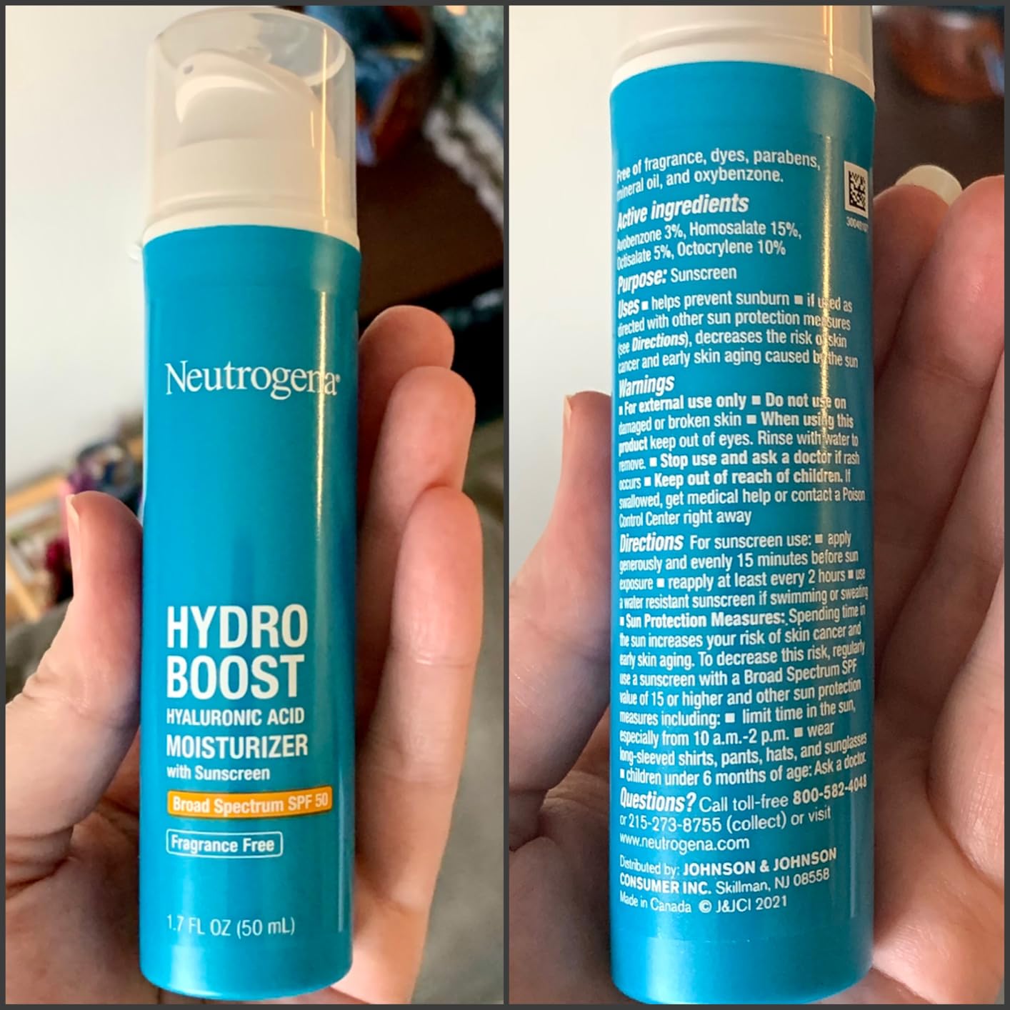 Kenvue Neutrogena Hydro Boost Hyaluronic Acid Hydrating Face Moisturizer With SPF 50, Fragrance Free Facial Moisturizer, 1.7 fl. oz, & Trial Size Hydro Boost Facial Cleanser, 0.5 fl. oz