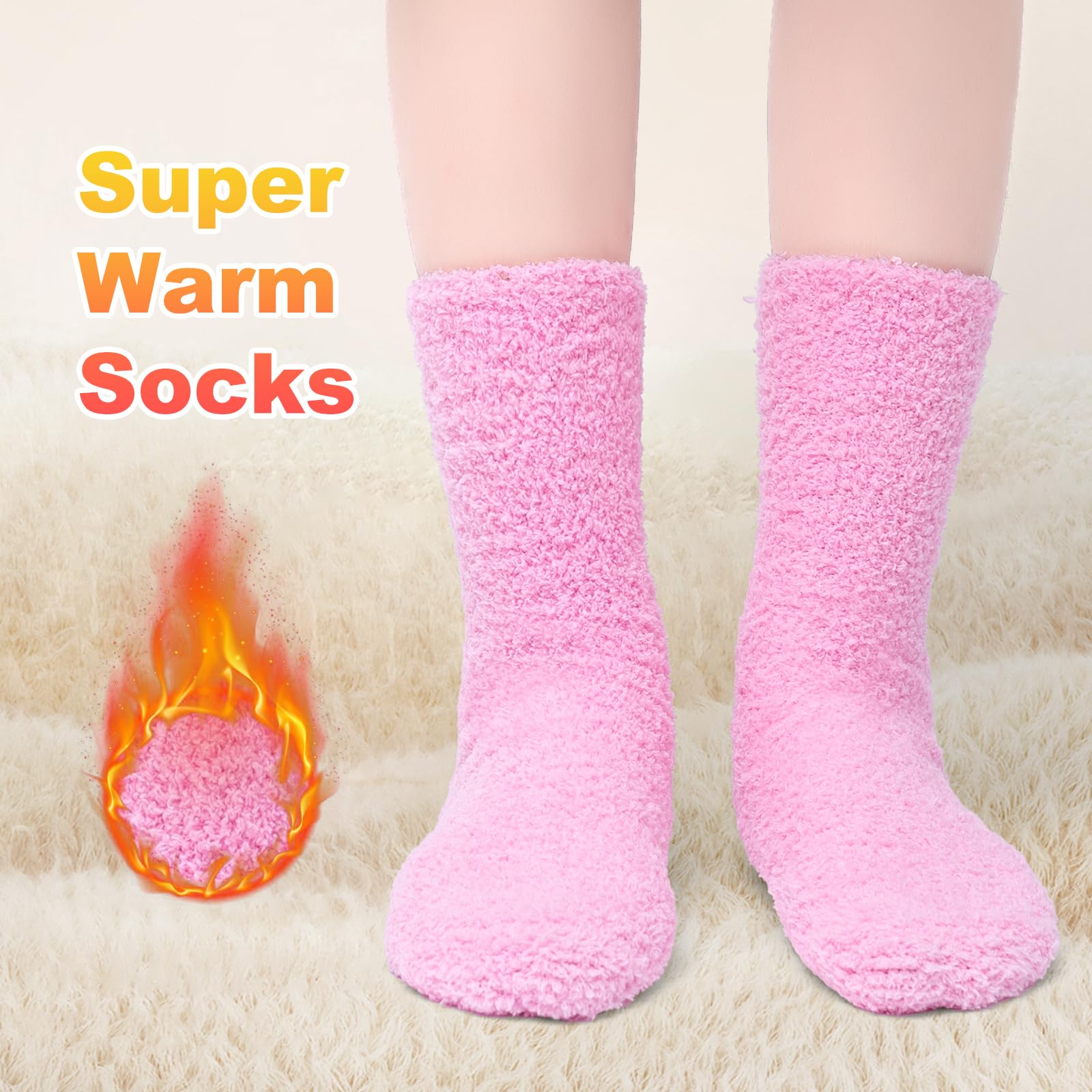 BISOUSOX Dog Cat Lovers Gifts For Mum Women Non Slip Fluffy Socks Novelty Socks for Women 3.5-7 Size Soft Funny Socks Birthday Funny Gifts for Wife Girlfriend - 4