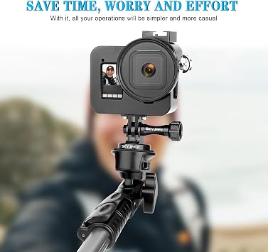 Aluminum Tripod Adapter Attachment Bolt Adapter for Monopod Mount with Aluminum CNC Thumbscrew Compatible Gopro Hero 13 12 11 10 9 8 DJI Osmo Insta360 AKASO and Other Action Camera