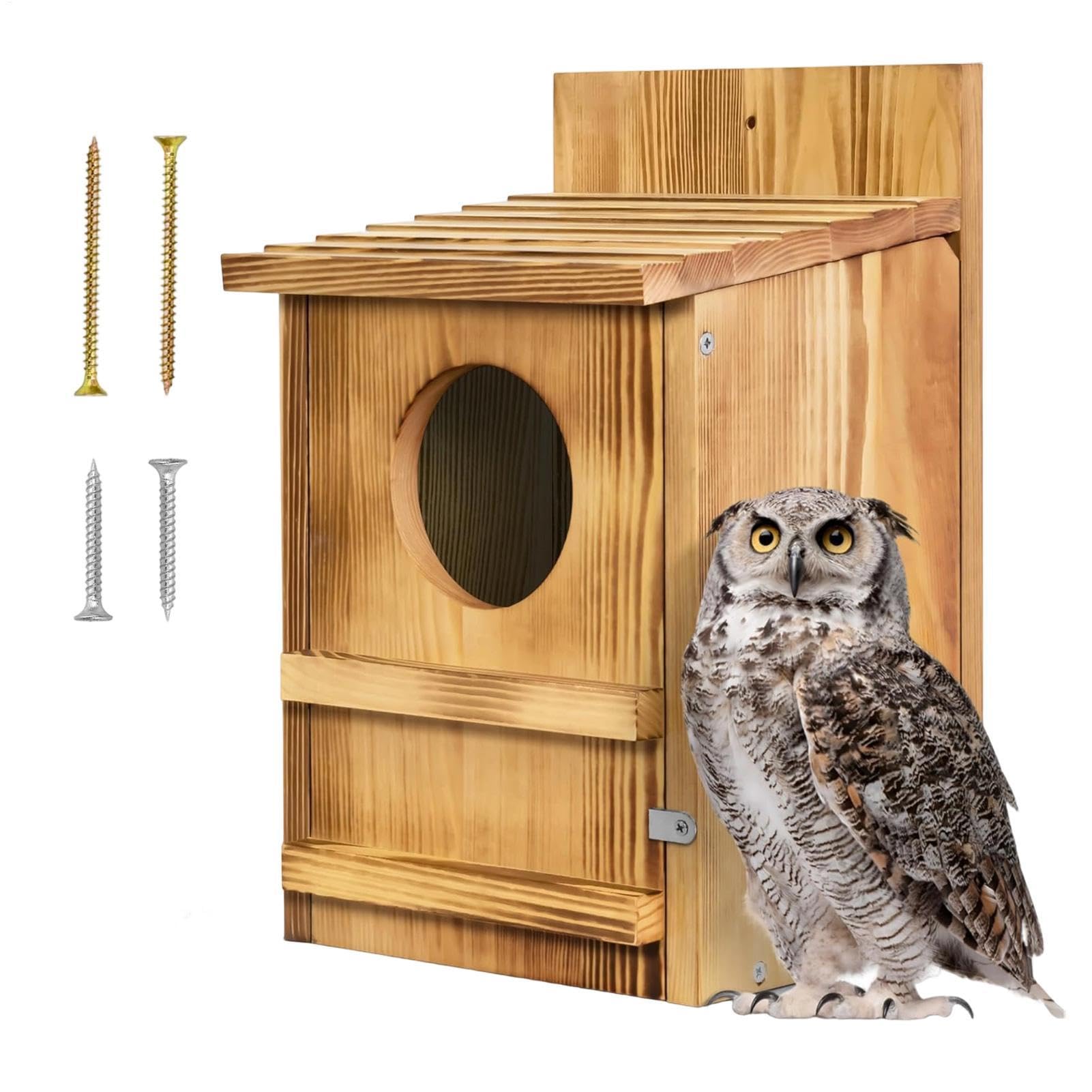 Sowie budki zewnętrzne 37 X 23 Cm Wodoodporne Schronienie Zwierząt Z Grzędą | Drewniana lęgowa z wkrętami montażowymi Do Ogrodu Przydomowego Dla Dzikich Zwierząt
