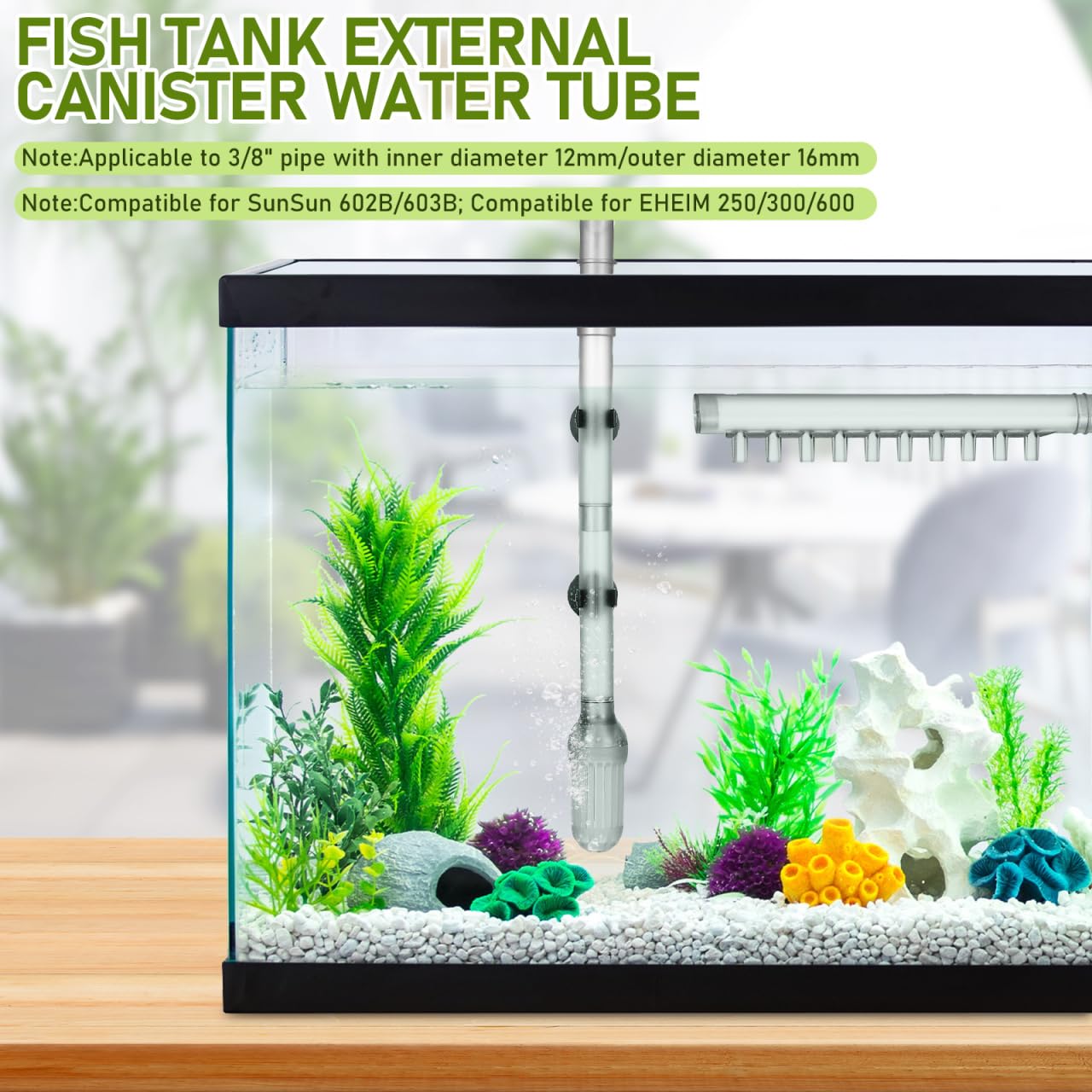 FOMIYES Kit Tubi Filtro Acquario Esterno - Raccordi per Tubi Acquario con Ugello di Uscita E Aspirazione Regolabile per Serbatoio di Pesce, Compatibile con Tubo 12/16 Mm