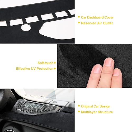 Miniatura 6 de CZCGYDY Cubierta de tablero de instrumentos personalizada para Jeep Wrangler JL 2018 2019 2020 2021 2022 Gladiator 2020 2021 2022, alfombrilla de