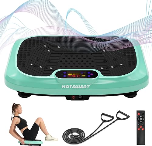 HOTSWEAT Vibration Plate Exercise Machine for Lymphatic Drainage,Power Plate Vibrating Platform ,Shaker for Weight Loss,Waver Board with 120 Levels for Home Gym