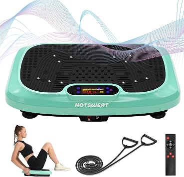 HOTSWEAT Vibration Plate Exercise Machine for Lymphatic Drainage, Power Plate Vibrating Platform, Shaker for Weight Loss, Exercise Board with 120 Levels for Home Gym