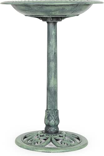 Backyard Expressions Outdoor Garden Bird Bath - Mint Green -