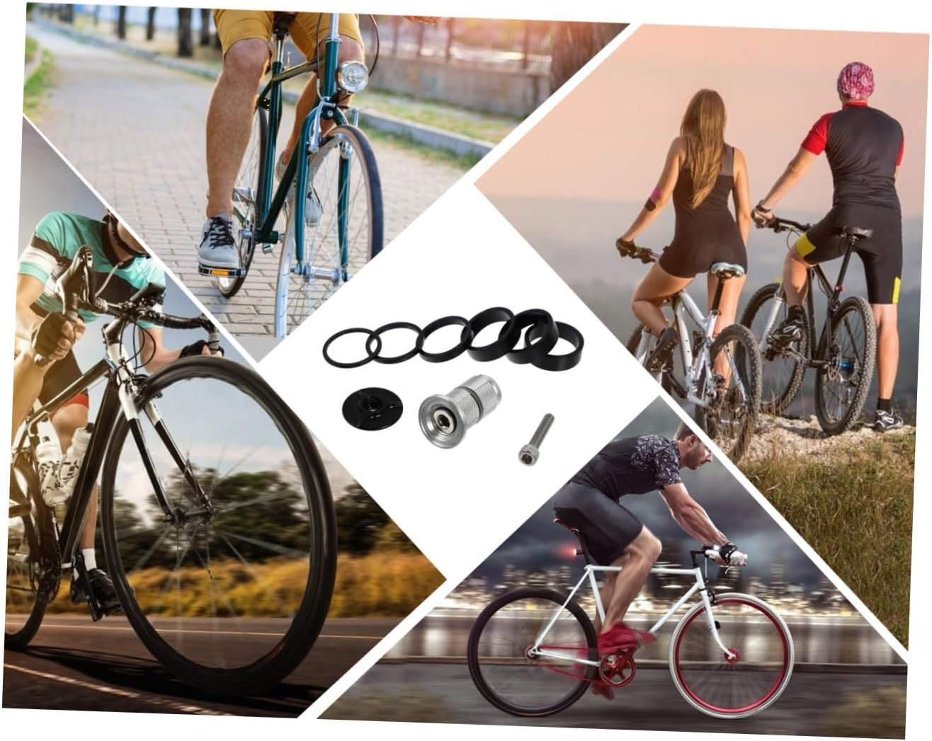POPETPOP Bike Head Air Compressor Tube Handlebar Links Bowl Forks Bearings Head Bearing Holder Cycle Valve Pump