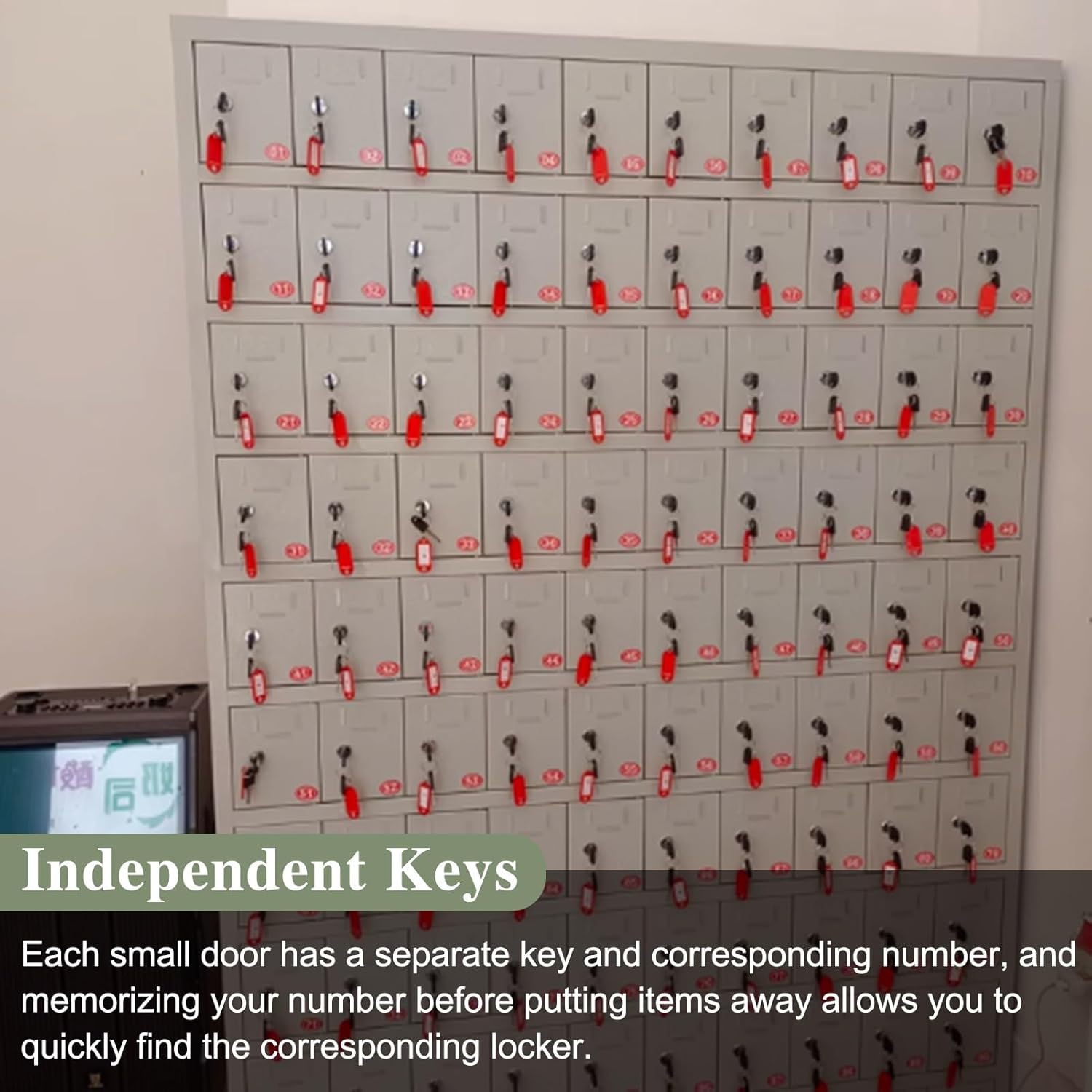 Durable Metal Cell Phone Locker Cabinet, Secure 12-Slot Storage with Hasp, Rectangular Lock Box for Factory, School, Office - Safe Phone Storage Solution