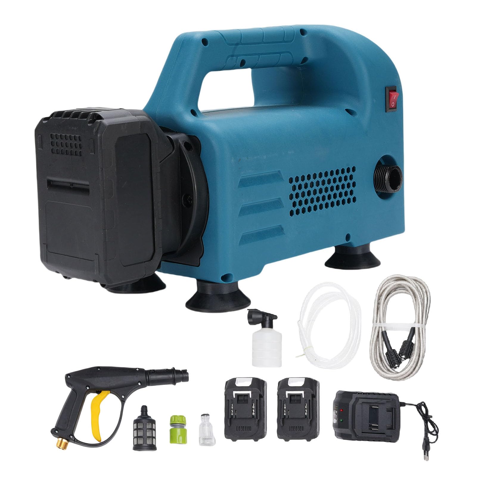 LiebeWH Lavadora de Coches Eléctrica 150bar, Motor Sin Escobillas 2200W y Caudal 10L/min para Lavado de Coches y Riego de Plantas (Enchufe de la UE)